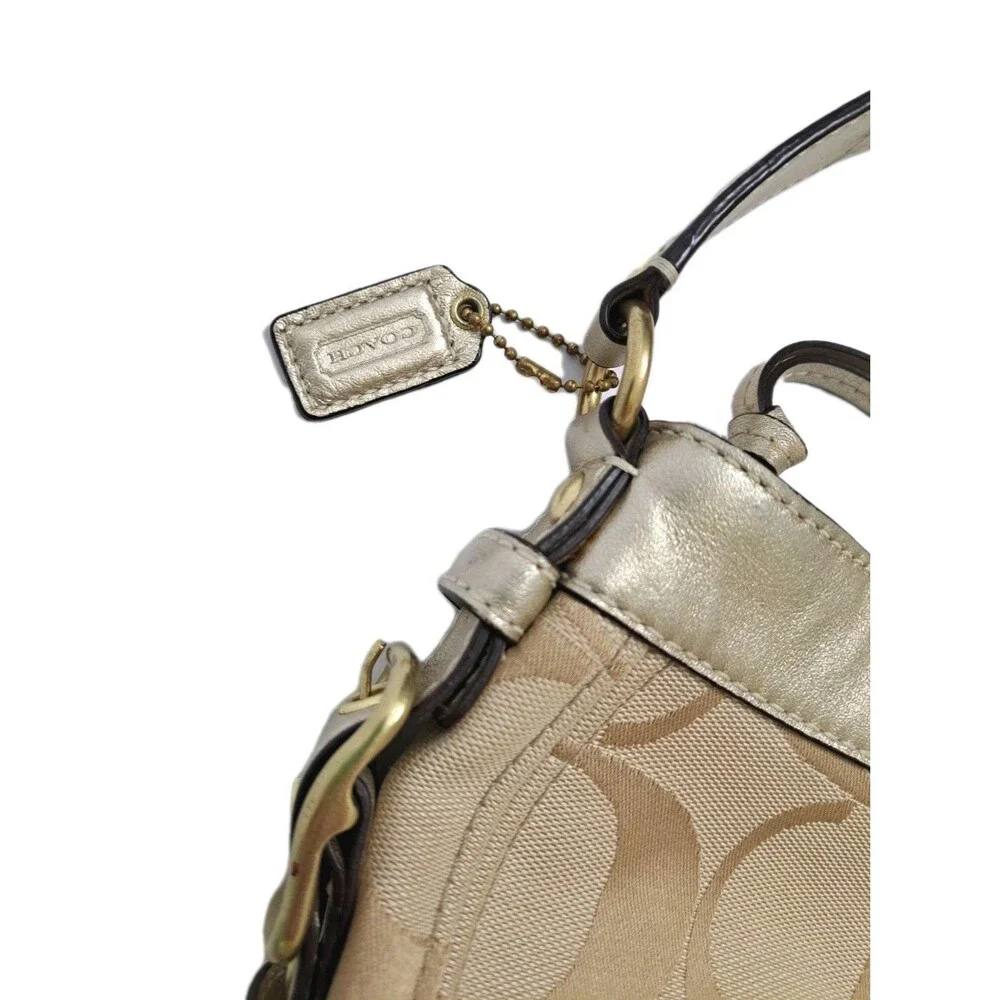 Coach Mini Zoe Vintage Hobo Shoulder Hand Bag 41856 Gold Chapagne Vintage